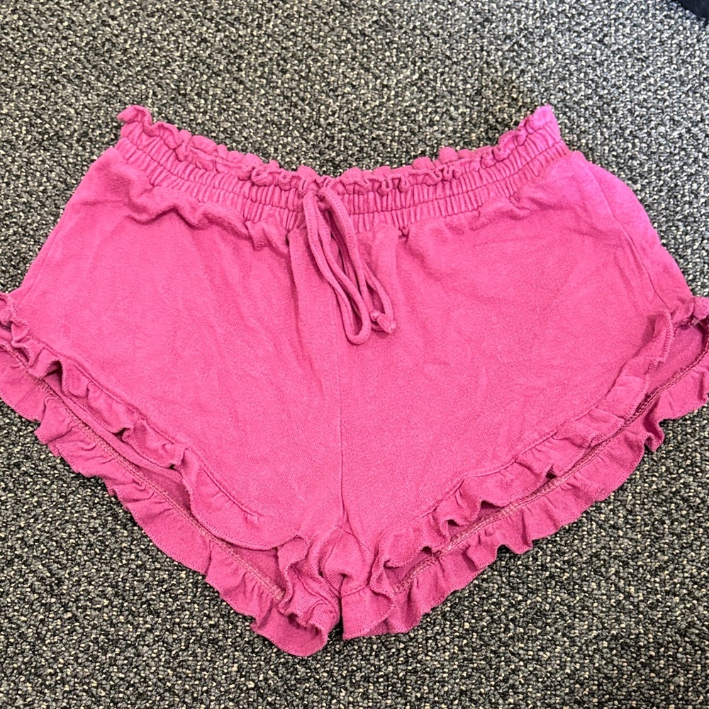 Aeropostale High Waist Pink Ruffle Shorts